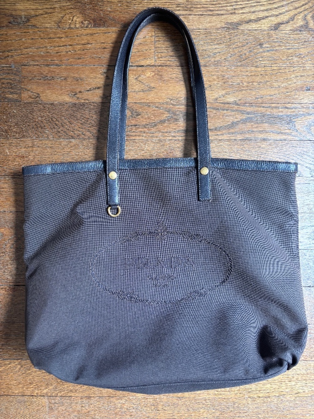 Authentic Prada brown logo tote